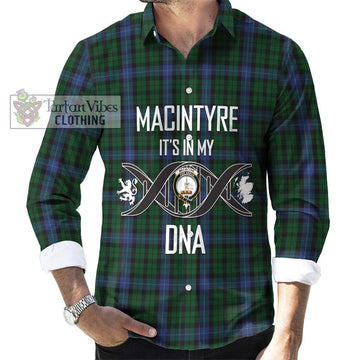 MacIntyre (McIntyre) Tartan Long Sleeve Button Shirt with Family Crest DNA In Me Style