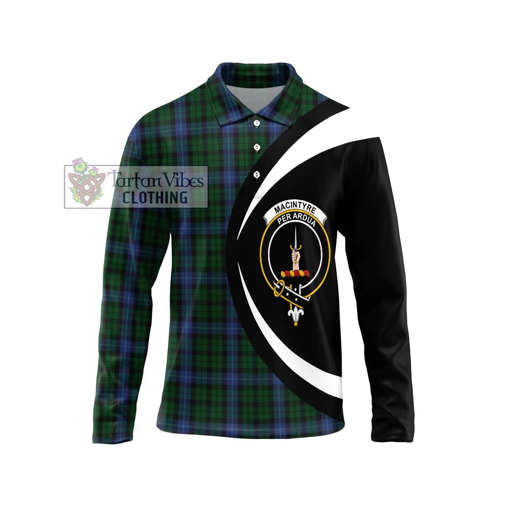MacIntyre (McIntyre) Tartan Long Sleeve Polo Shirt with Family Crest Circle Style Unisex - Tartan Vibes Clothing