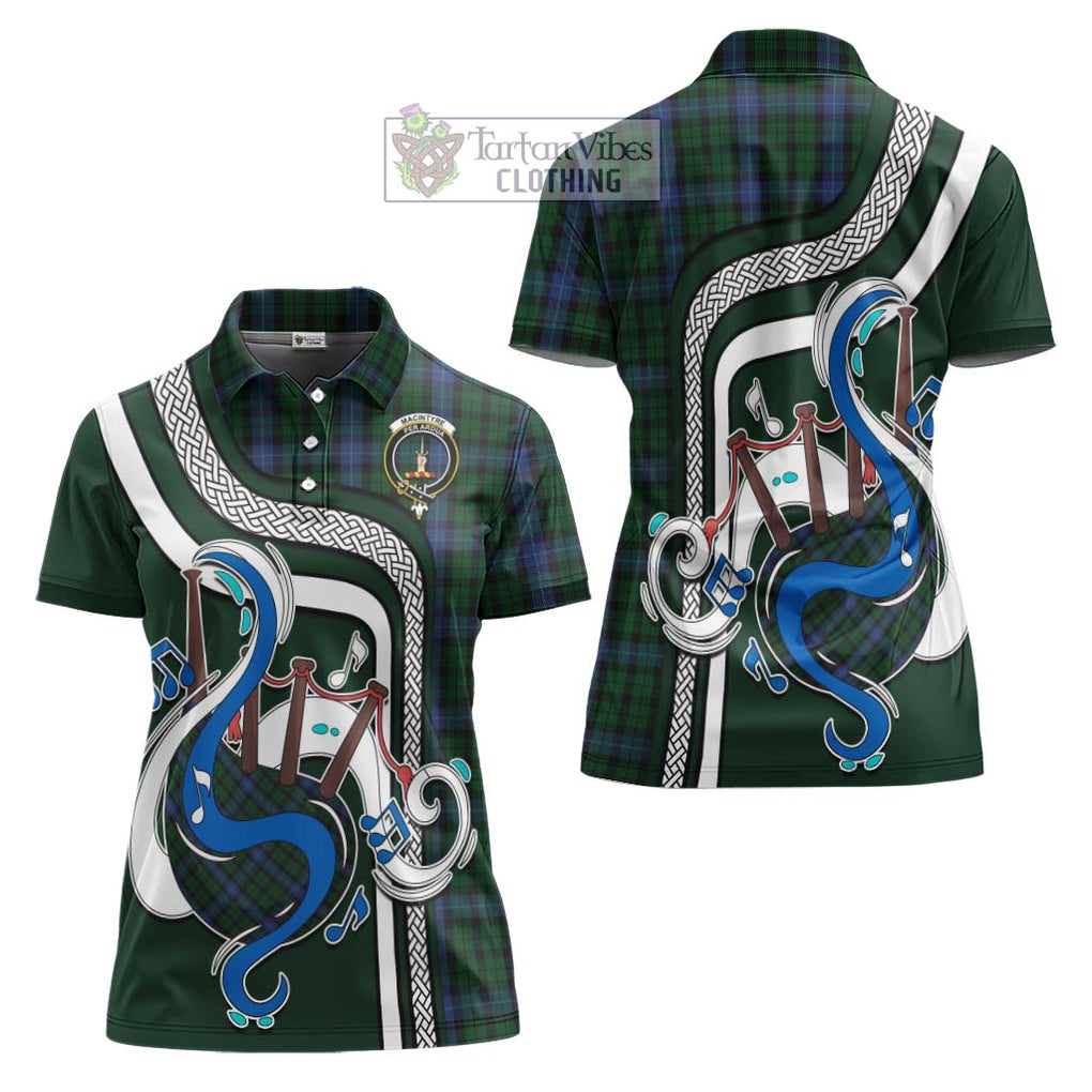 MacIntyre (McIntyre) Tartan Women's Polo Shirt with Epic Bagpipe Style Women - Tartanvibesclothing Shop