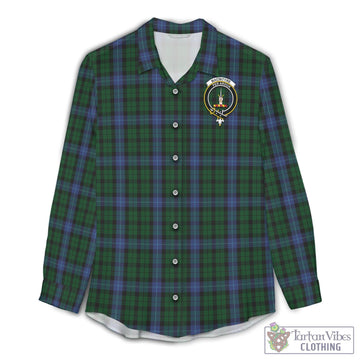 Tartan Vibes Clothing MacIntyre Tartan Womens Casual Shirt with Family Crest