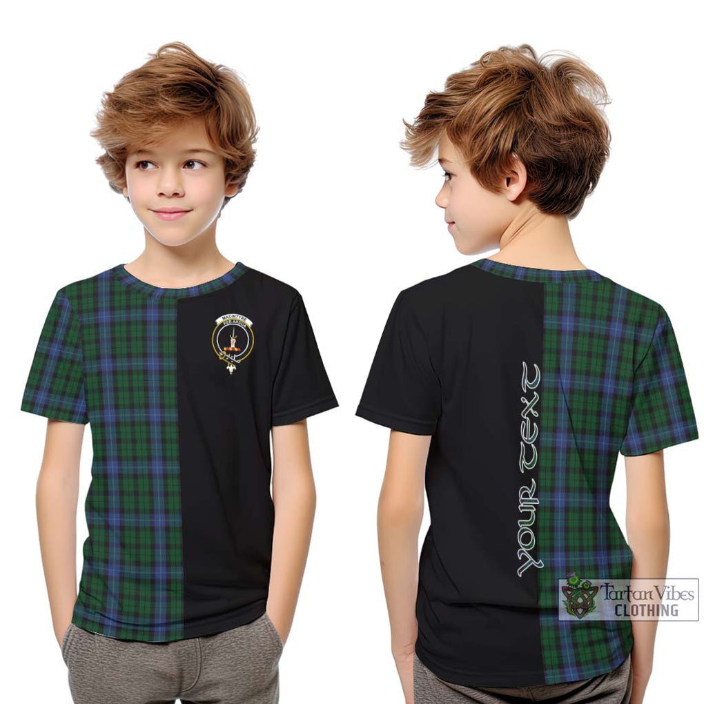 MacIntyre (McIntyre) Tartan Kid T-Shirt with Family Crest and Half Of Me Style Youth XL Size14 - Tartanvibesclothing Shop