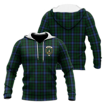 MacIntyre Tartan Knitted Hoodie with Family Crest