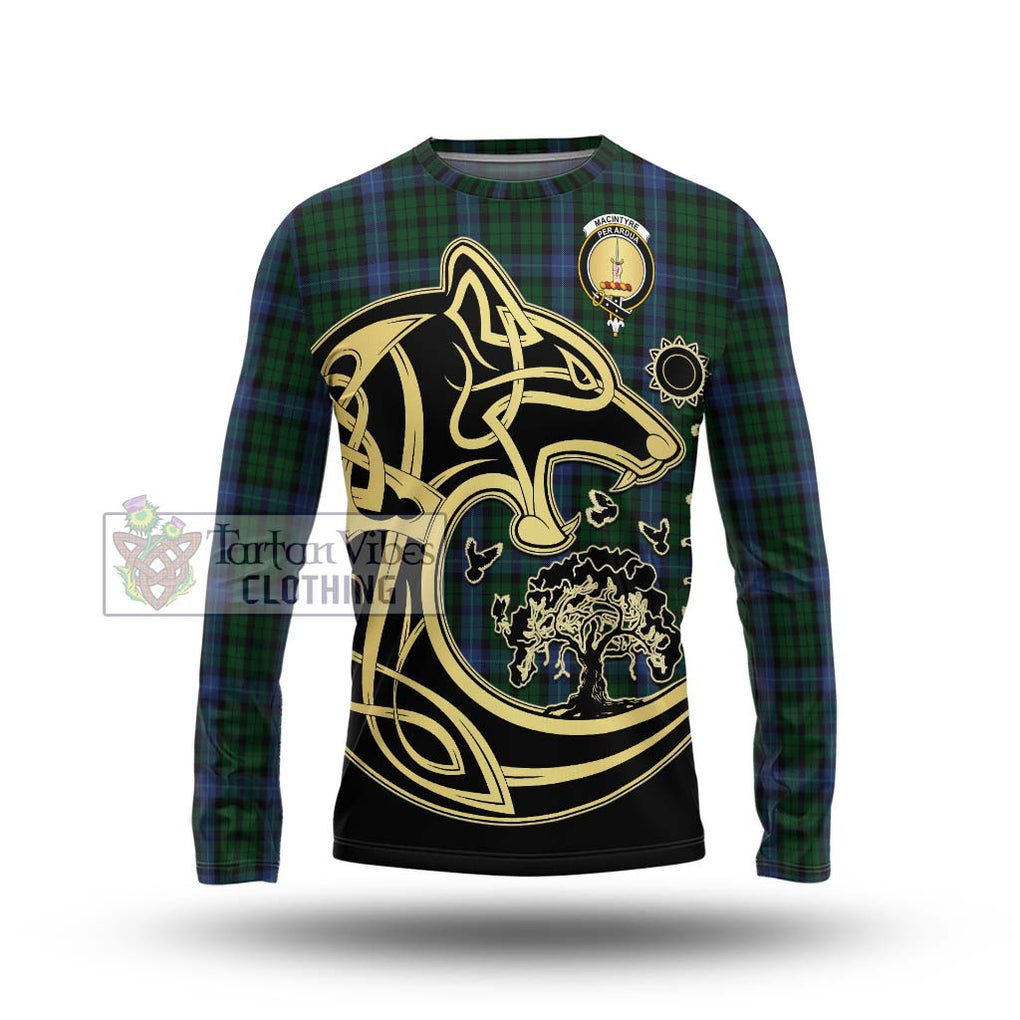 MacIntyre (McIntyre) Tartan Long Sleeve T-Shirt with Family Crest Celtic Wolf Style Unisex - Tartan Vibes Clothing