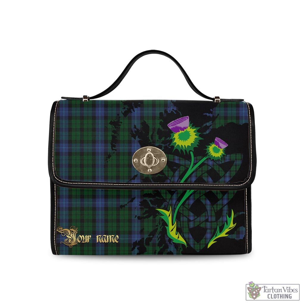 Tartan Vibes Clothing MacIntyre Tartan Waterproof Canvas Bag with Scotland Map and Thistle Celtic Accents