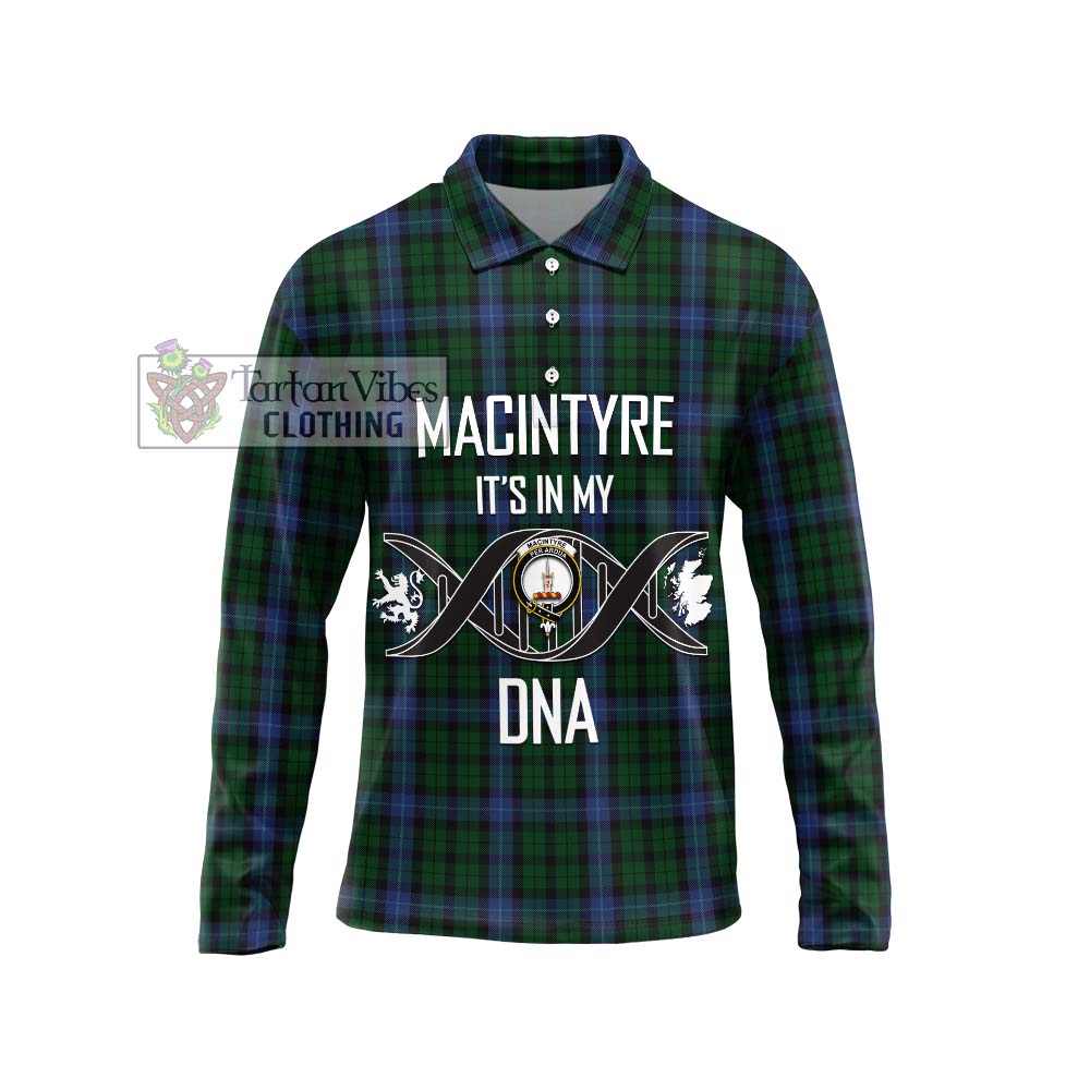 MacIntyre (McIntyre) Tartan Long Sleeve Polo Shirt with Family Crest DNA In Me Style Unisex - Tartanvibesclothing Shop
