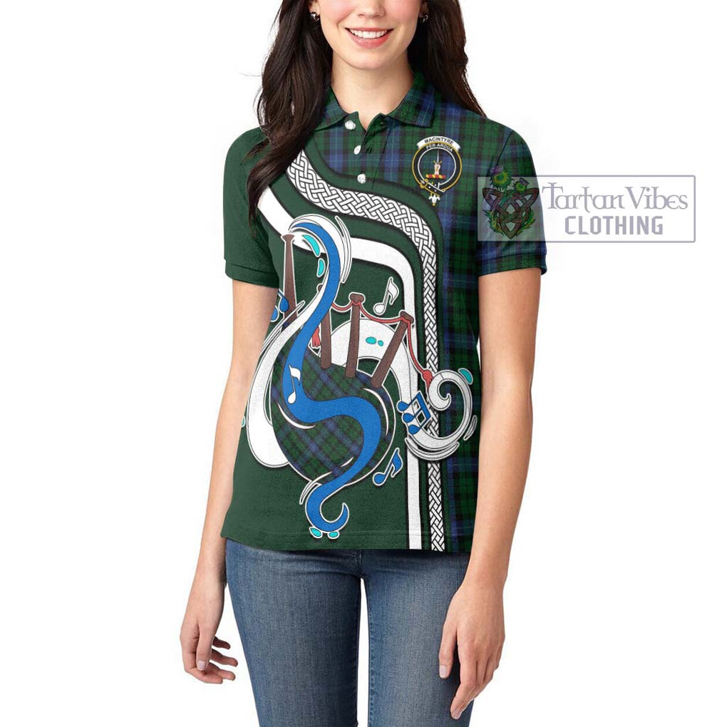 MacIntyre (McIntyre) Tartan Women's Polo Shirt with Epic Bagpipe Style - Tartanvibesclothing Shop