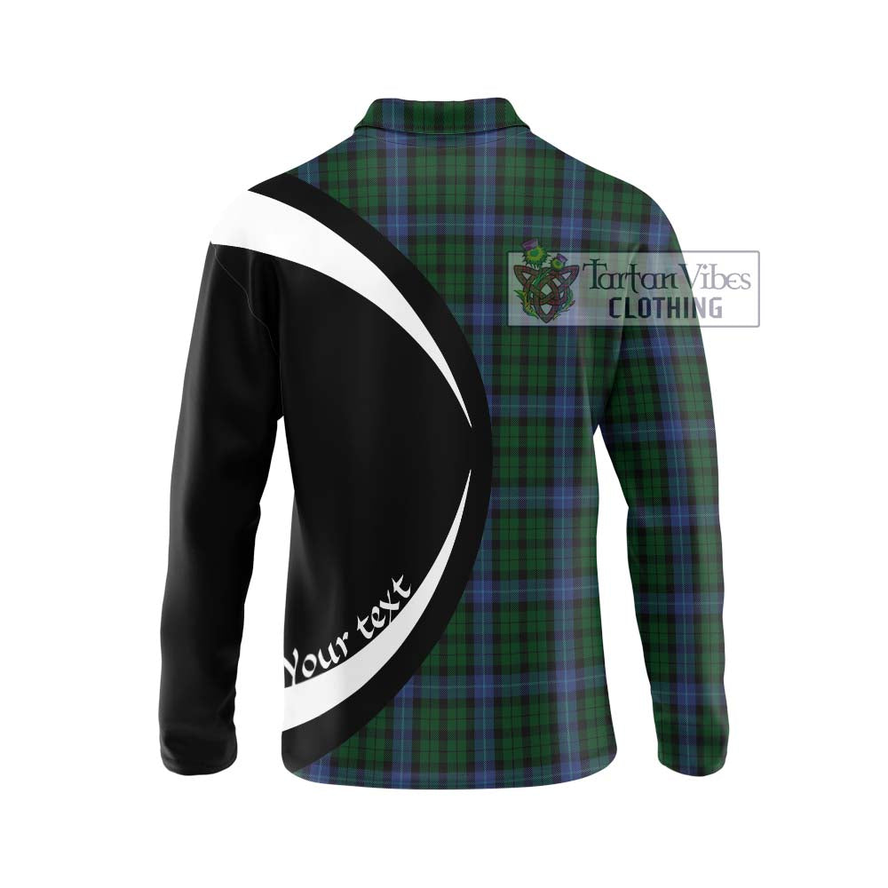 MacIntyre (McIntyre) Tartan Long Sleeve Polo Shirt with Family Crest Circle Style - Tartan Vibes Clothing