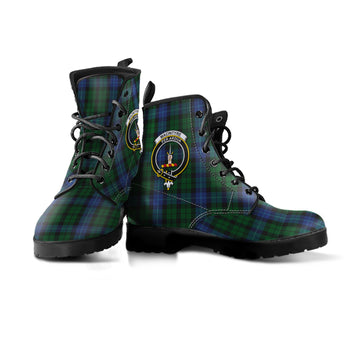 MacIntyre (McIntyre) Tartan Leather Boots with Family Crest