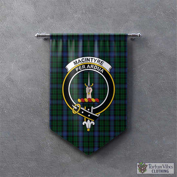 MacIntyre Tartan Gonfalon, Tartan Banner with Family Crest