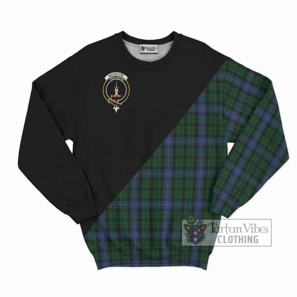 MacIntyre (McIntyre) Tartan Sweatshirt with Family Crest and Military Logo Style - Tartanvibesclothing Shop