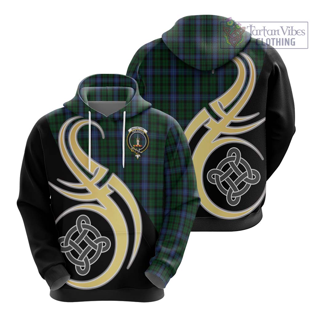 MacIntyre (McIntyre) Tartan Hoodie with Family Crest and Celtic Symbol Style - Tartan Vibes Clothing