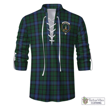 MacIntyre Tartan Men's Scottish Traditional Jacobite Ghillie Kilt Shirt with Family Crest