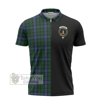 MacIntyre (McIntyre) Tartan Zipper Polo Shirt with Family Crest and Half Of Me Style