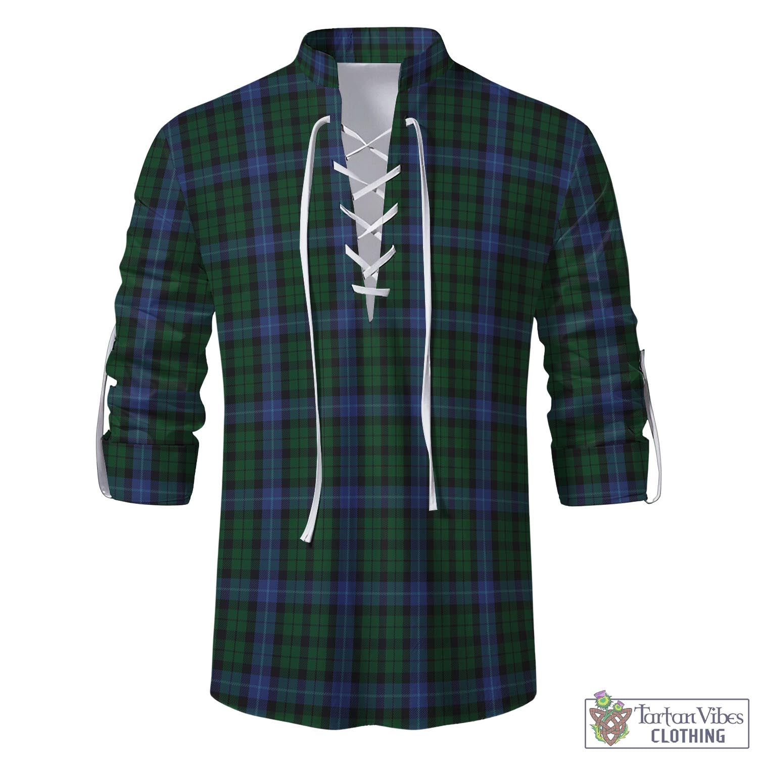 Tartan Vibes Clothing MacIntyre Tartan Men's Scottish Traditional Jacobite Ghillie Kilt Shirt