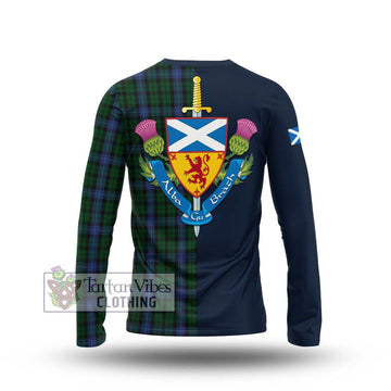 Tartan Vibes Clothing MacIntyre Tartan Long Sleeve T-Shirt with Scottish Lion Royal Arm Half Style