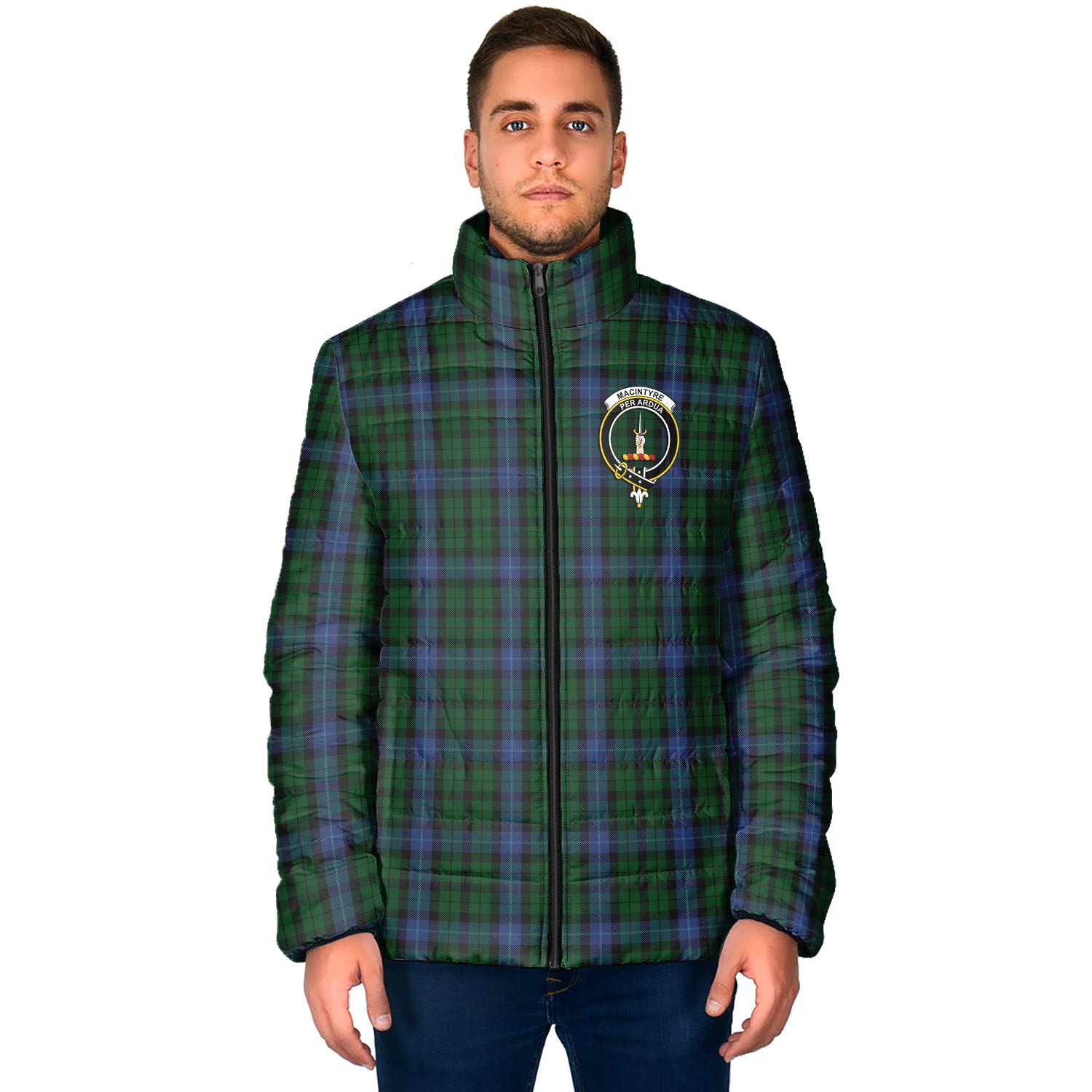 MacIntyre (McIntyre) Tartan Padded Jacket with Family Crest - Tartan Vibes Clothing