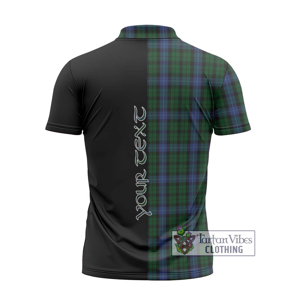 MacIntyre (McIntyre) Tartan Zipper Polo Shirt with Family Crest and Half Of Me Style - Tartanvibesclothing Shop