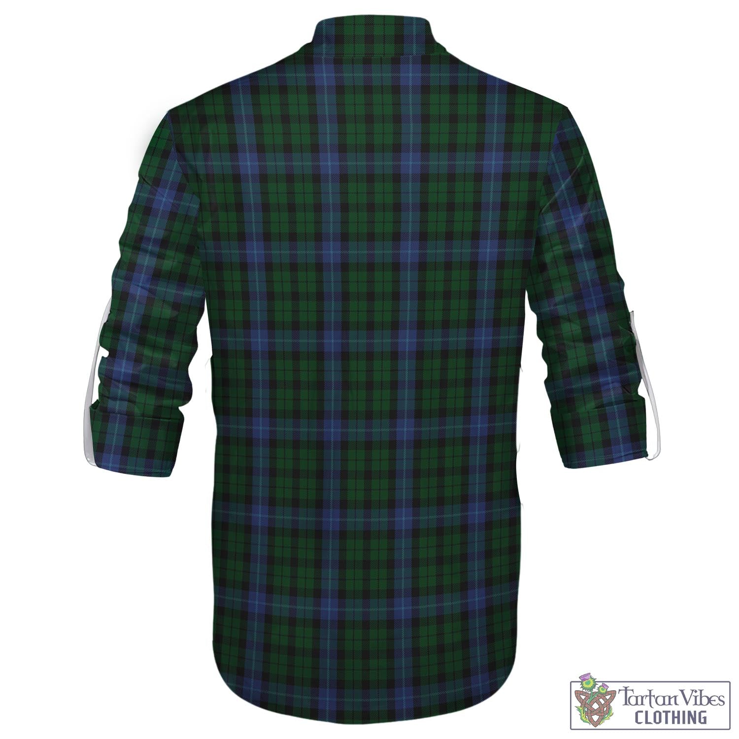 Tartan Vibes Clothing MacIntyre Tartan Men's Scottish Traditional Jacobite Ghillie Kilt Shirt with Family Crest