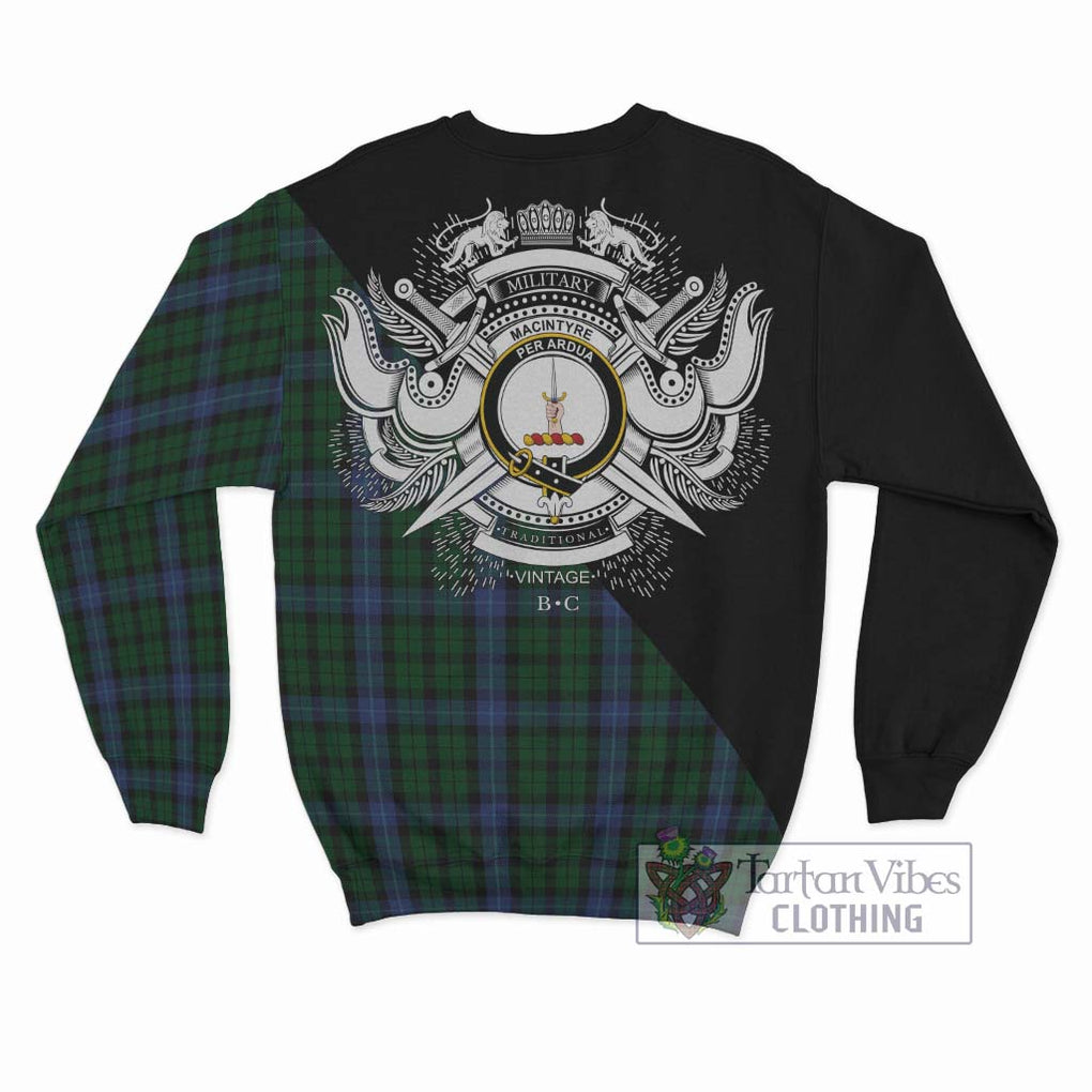 MacIntyre (McIntyre) Tartan Sweatshirt with Family Crest and Military Logo Style - Tartanvibesclothing Shop