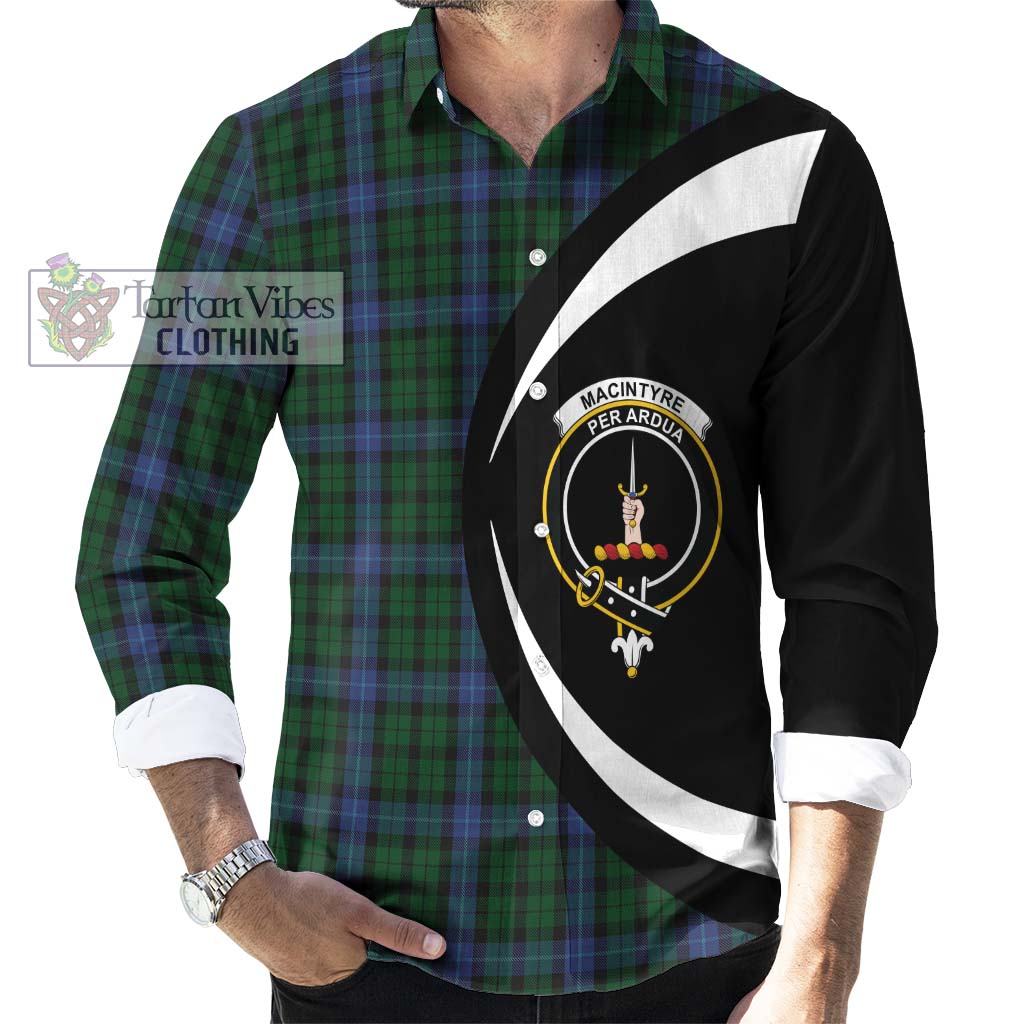MacIntyre (McIntyre) Tartan Long Sleeve Button Up with Family Crest Circle Style - Tartan Vibes Clothing