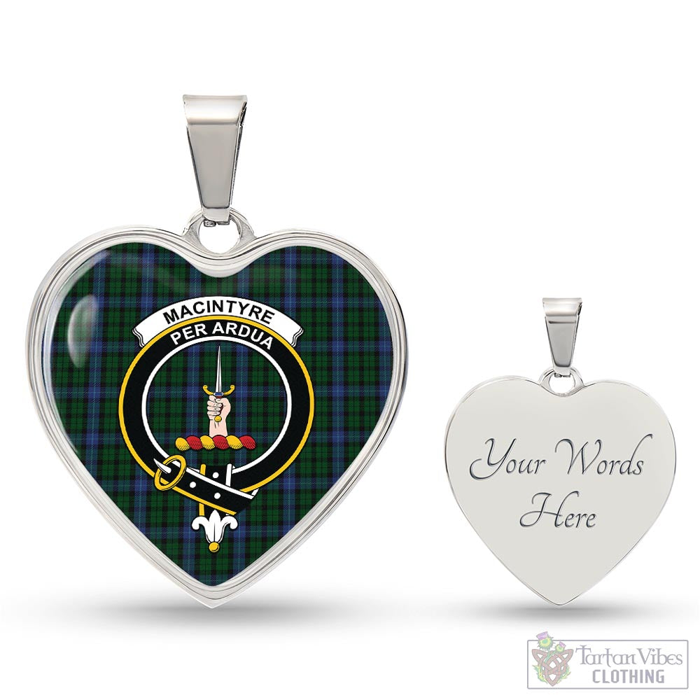 Tartan Vibes Clothing MacIntyre Tartan Heart Necklace with Family Crest
