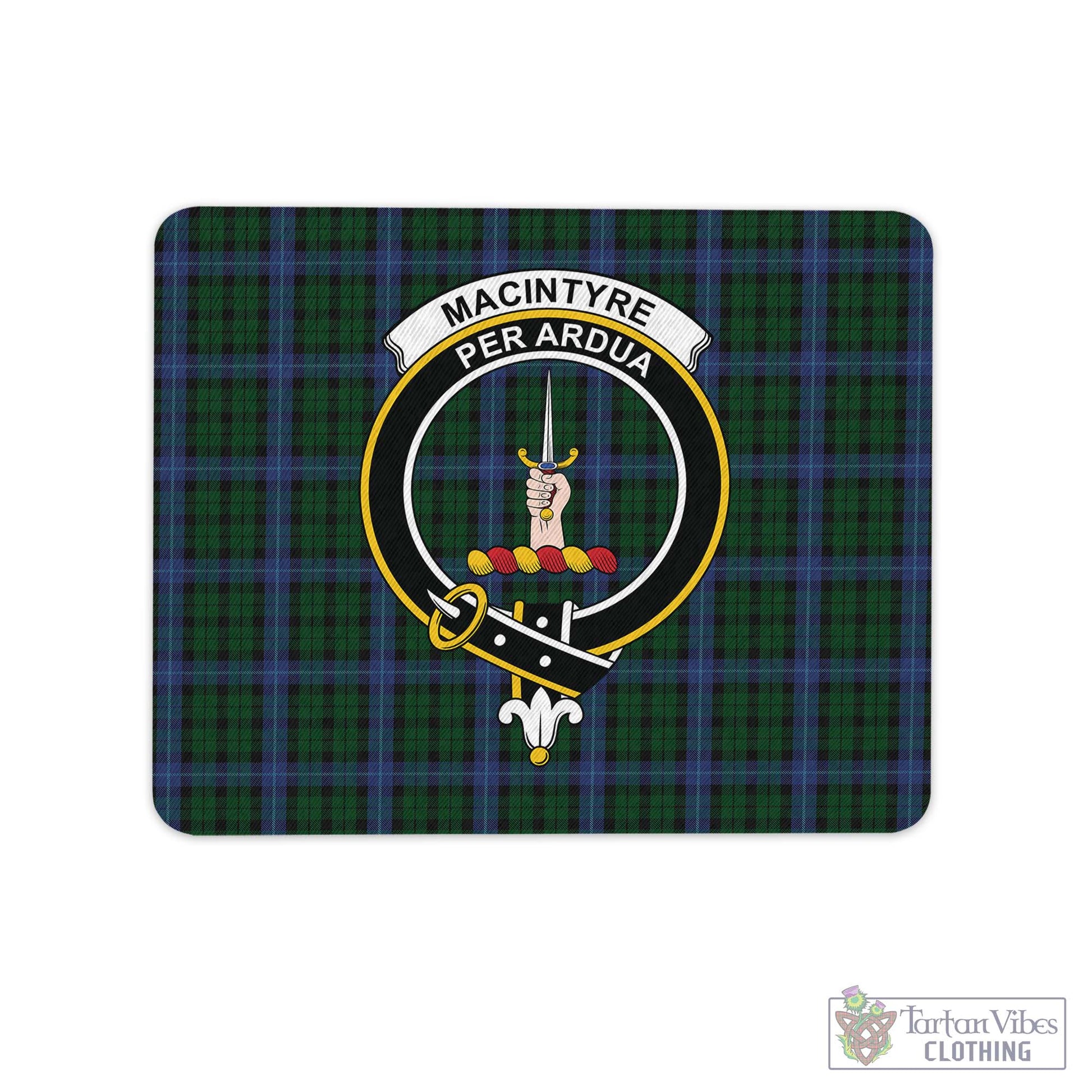 Tartan Vibes Clothing MacIntyre Tartan Mouse Pad with Family Crest