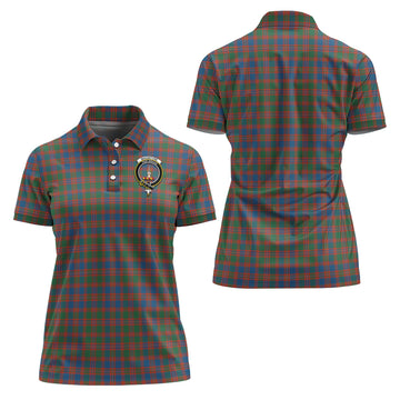 MacIntyre Ancient Tartan Polo Shirt with Family Crest For Women