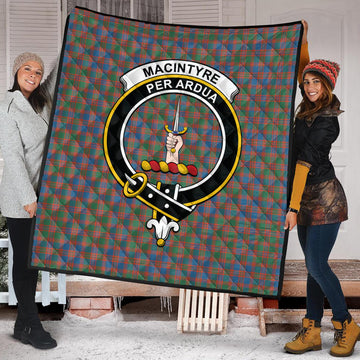 MacIntyre Ancient Tartan Quilt with Family Crest