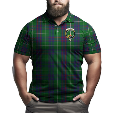 MacIntyre Hunting Tartan Men's Polo Shirt with Family Crest