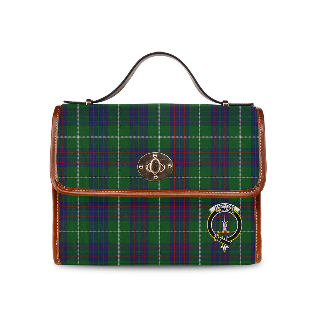 macintyre-hunting-tartan-leather-strap-waterproof-canvas-bag-with-family-crest