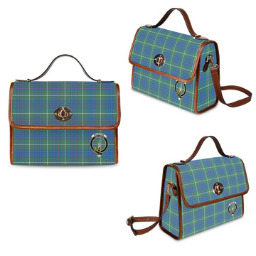 macintyre-hunting-ancient-tartan-leather-strap-waterproof-canvas-bag-with-family-crest