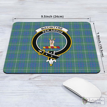 MacIntyre Hunting Ancient Tartan Mouse Pad with Family Crest