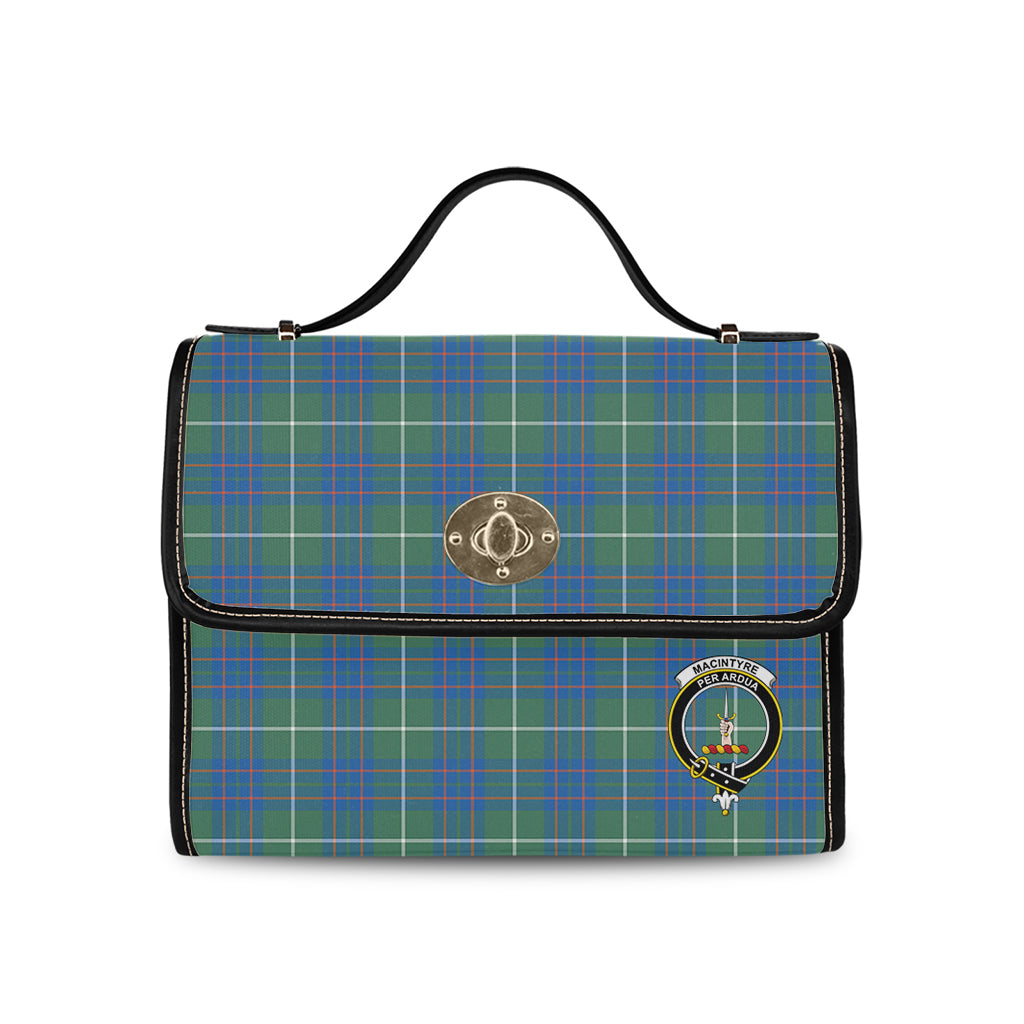 macintyre-hunting-ancient-tartan-leather-strap-waterproof-canvas-bag-with-family-crest
