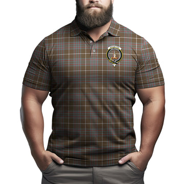 MacIntyre Hunting Weathered Tartan Men's Polo Shirt with Family Crest