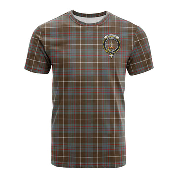 MacIntyre Hunting Weathered Tartan T-Shirt with Family Crest