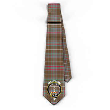 MacIntyre Hunting Weathered Tartan Classic Necktie with Family Crest