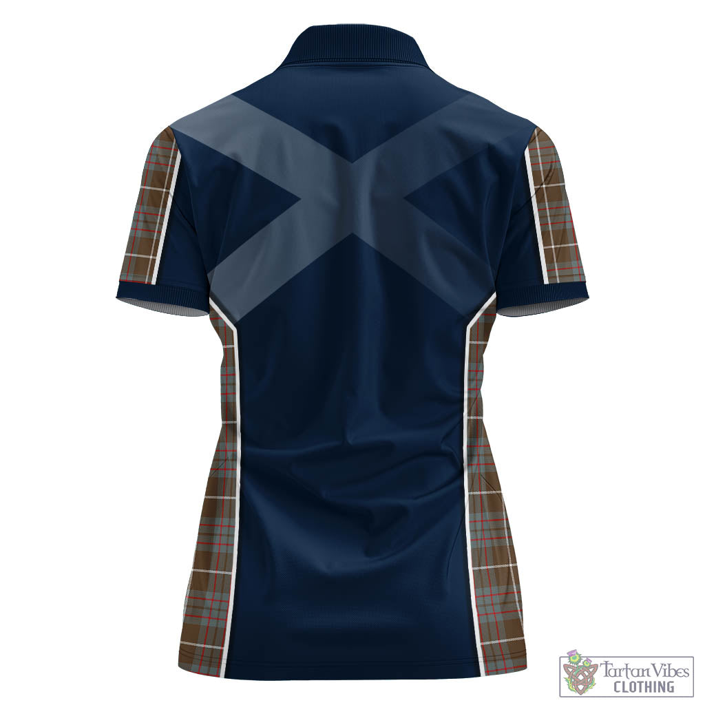 Tartan Vibes Clothing MacIntyre Hunting Weathered Tartan Women's Polo Shirt with Family Crest and Lion Rampant Vibes Sport Style