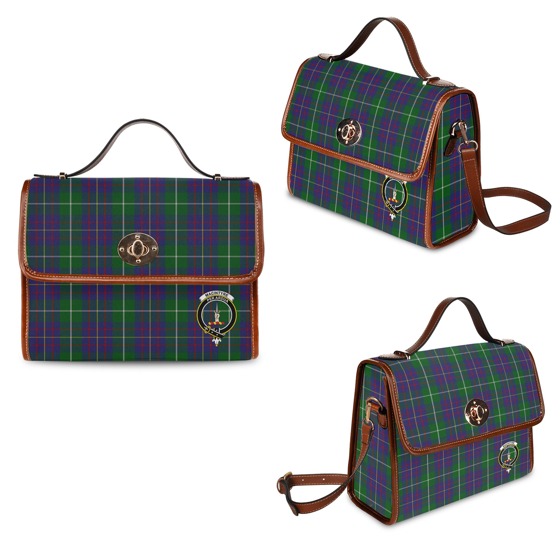 macintyre-inglis-tartan-leather-strap-waterproof-canvas-bag-with-family-crest