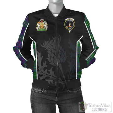 MacIntyre Inglis Tartan Bomber Jacket with Family Crest and Scottish Thistle Vibes Sport Style