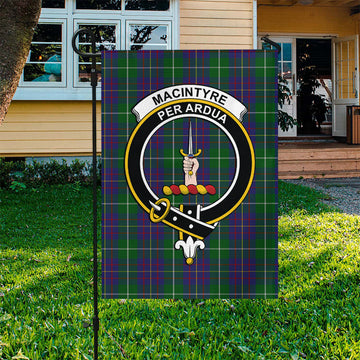 MacIntyre Inglis Tartan Flag with Family Crest