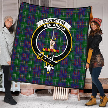 MacIntyre Inglis Tartan Quilt with Family Crest