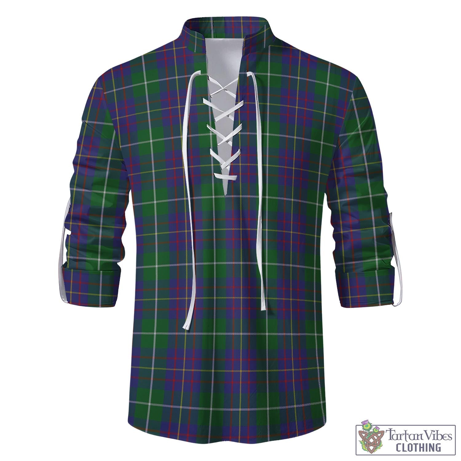 Tartan Vibes Clothing MacIntyre Inglis Tartan Men's Scottish Traditional Jacobite Ghillie Kilt Shirt
