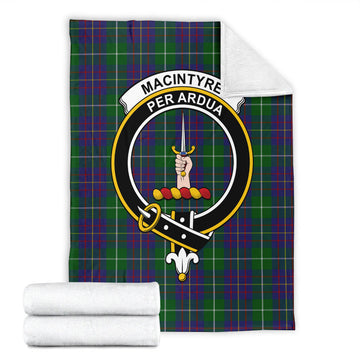 MacIntyre Inglis Tartan Blanket with Family Crest