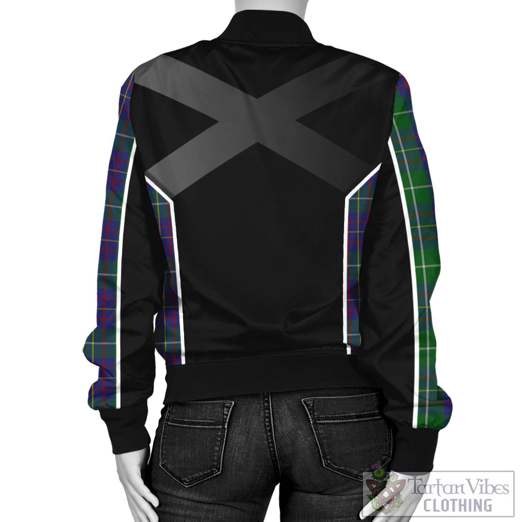 Tartan Vibes Clothing MacIntyre Inglis Tartan Bomber Jacket with Family Crest and Scottish Thistle Vibes Sport Style