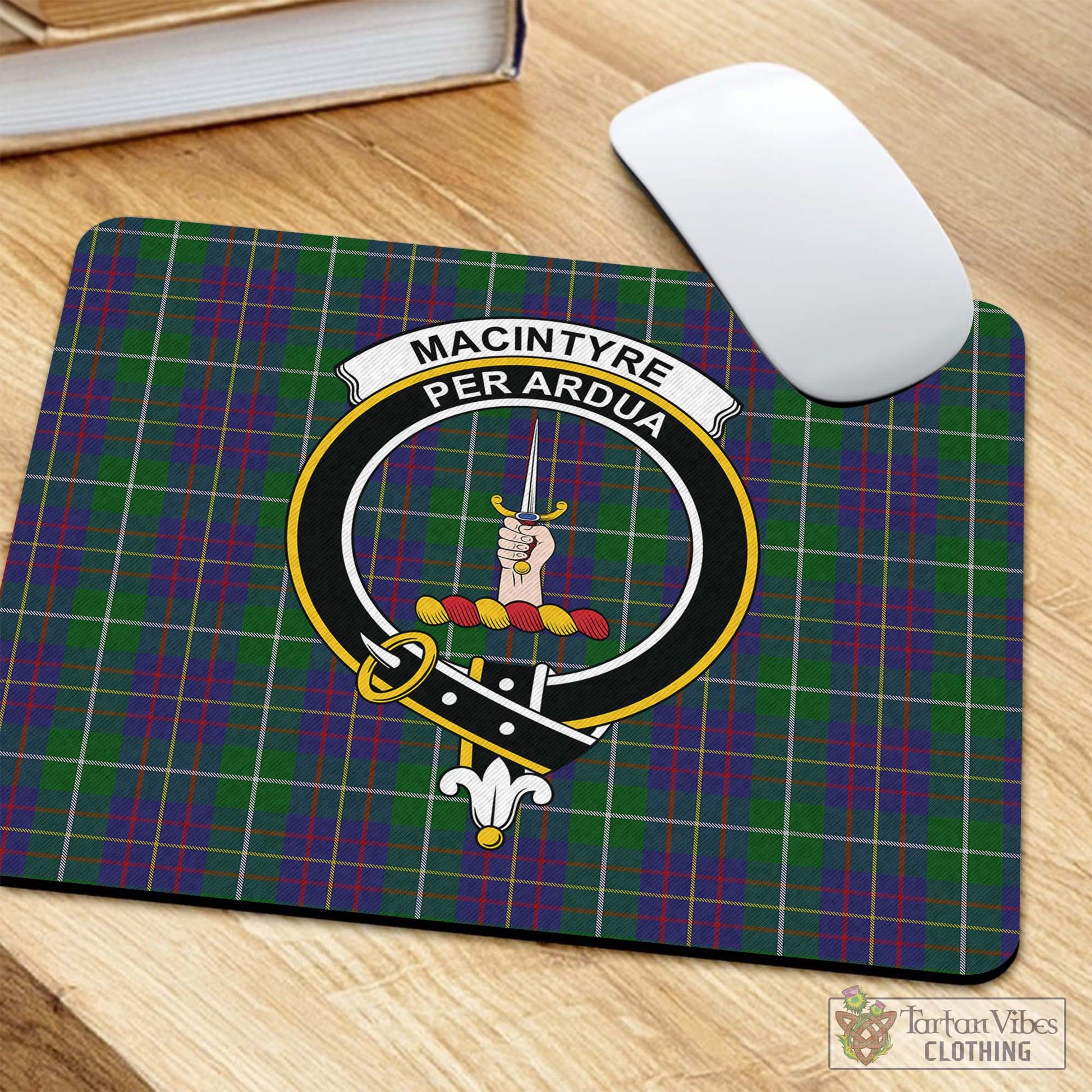 Tartan Vibes Clothing MacIntyre Inglis Tartan Mouse Pad with Family Crest