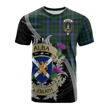 MacIntyre (McIntyre) Tartan Family Crest Cotton T-shirt Lion Rampant Royal Thistle Shield Celtic Inspired