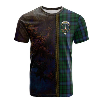 MacIntyre (McIntyre) Tartan Family Crest Cotton T-shirt Alba Gu Brath Be Brave Lion Ancient Style