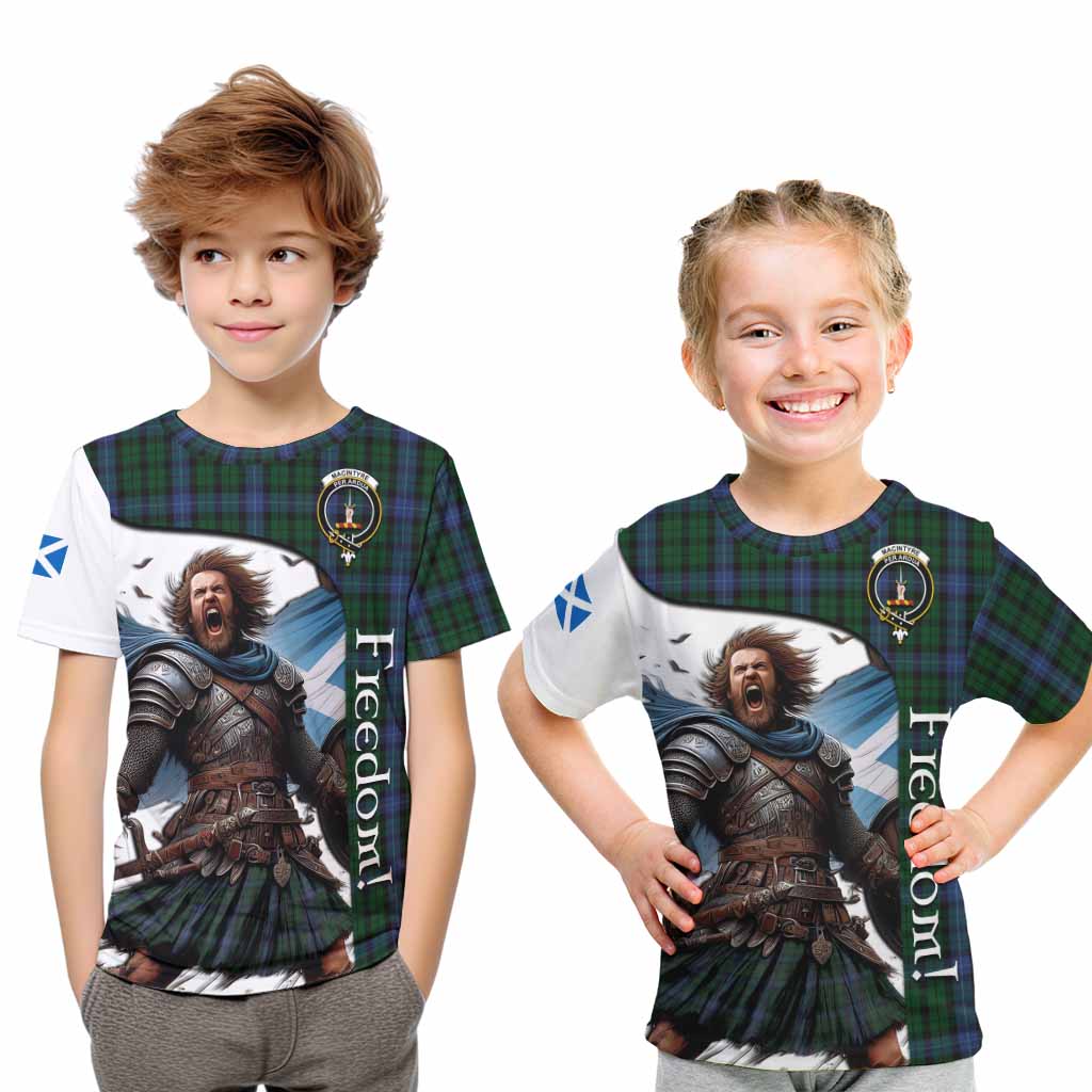 Tartan Vibes Clothing MacIntyre (McIntyre) Crest Tartan Kid T-Shirt Inspired by the Freedom of Scottish Warrior