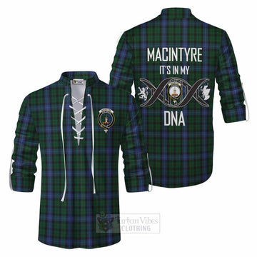 Tartan Vibes Clothing MacIntyre (McIntyre) Tartan Ghillie Kilt Shirt with Family Crest DNA In Me Style