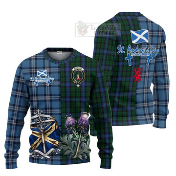 Tartan Vibes Clothing MacIntyre (McIntyre) Tartan Knitted Sweater Happy St. Andrew's Day Half Tartan Style